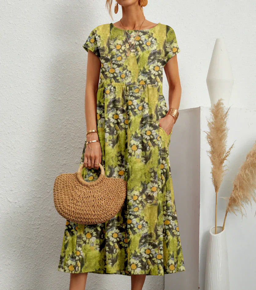 Samantha | Boho Style Midi Dress for Women-Metro Lane Plaza