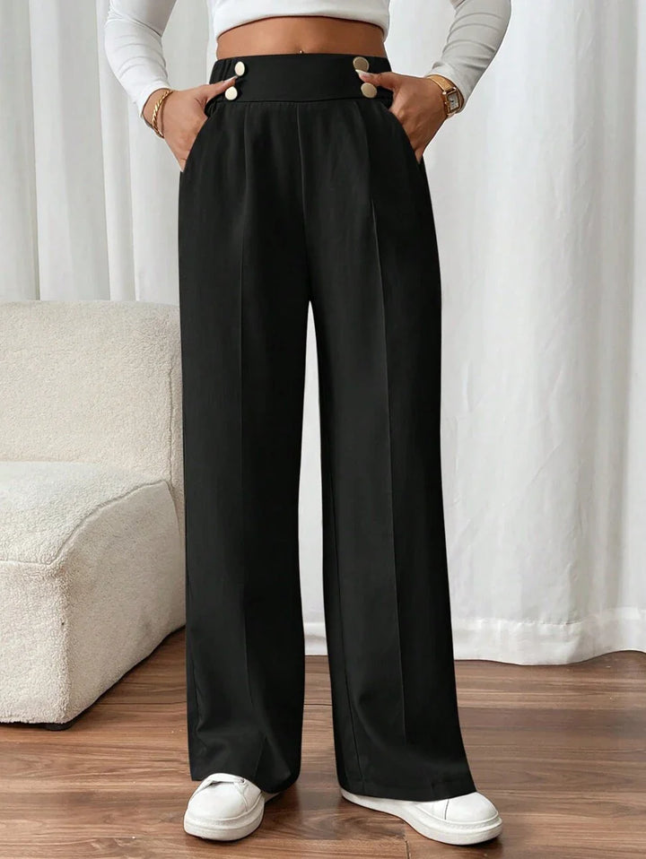 Lucy | Women's Straight Leg Trousers-Metro Lane Plaza