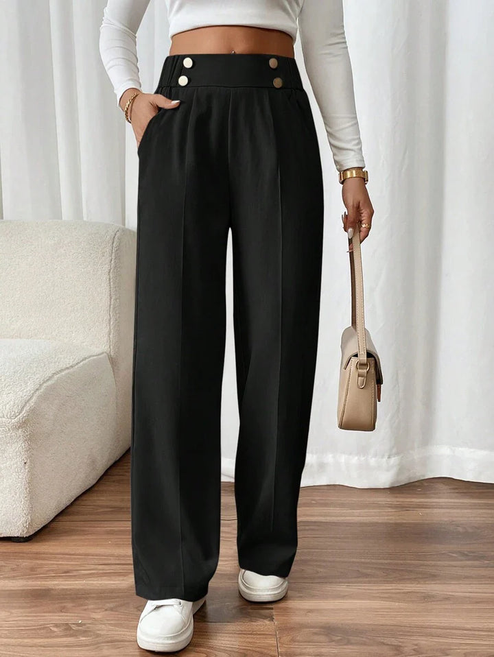 Lucy | Women's Straight Leg Trousers-Metro Lane Plaza