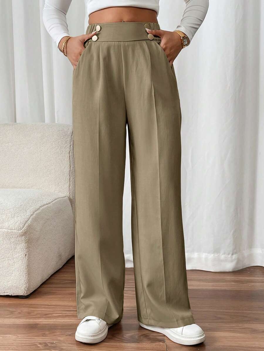 Lucy | Women's Straight Leg Trousers-Metro Lane Plaza