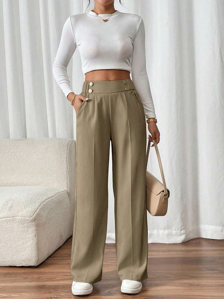 Lucy | Women's Straight Leg Trousers-Metro Lane Plaza