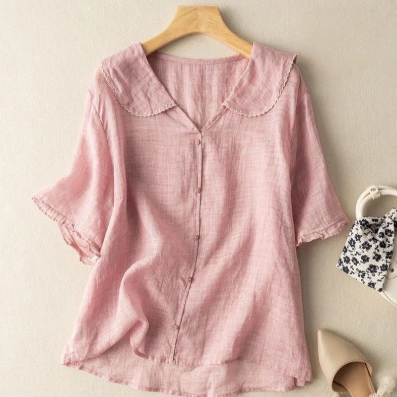Women's Relaxed Fit Casual Blouse for Easy Everyday Wear-Metro Lane Plaza