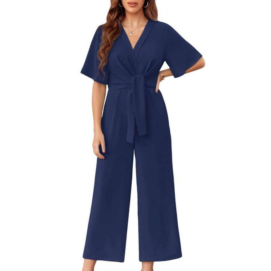 Women's Elegant Summer Tie Knot Jumpsuit