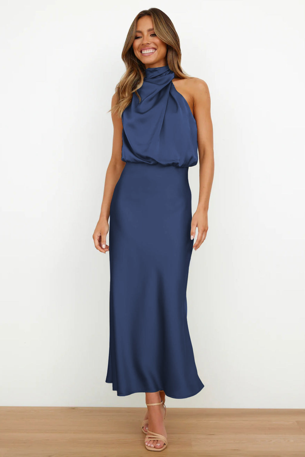 Diane | Women's Satin Maxi Dress-Metro Lane Plaza