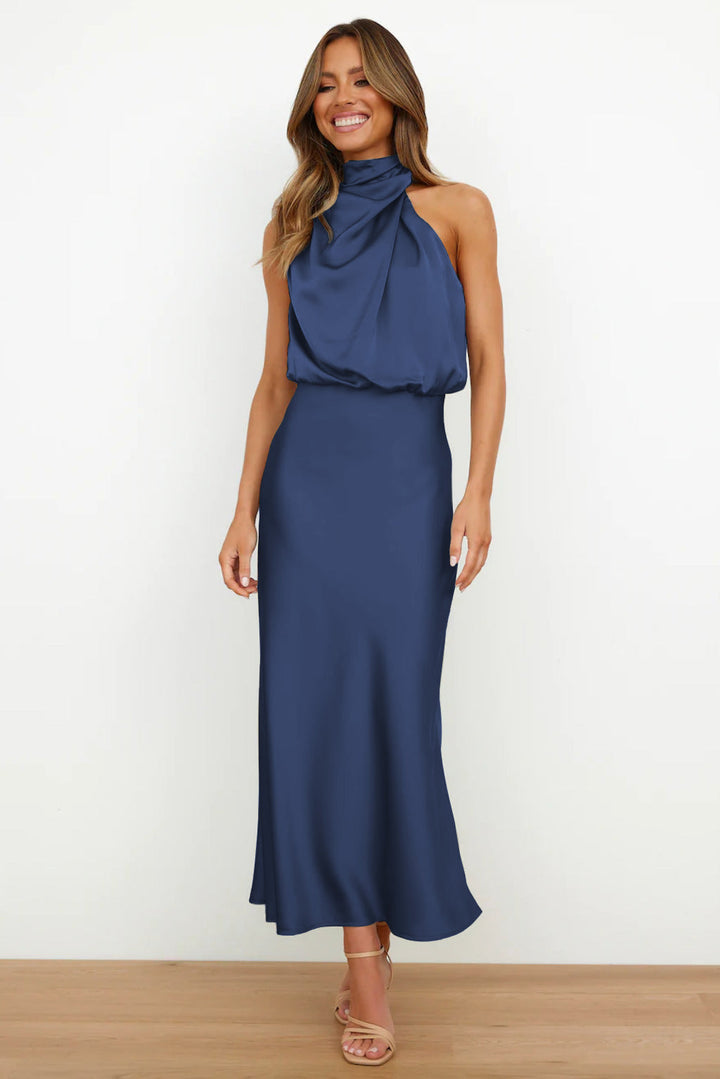 Diane | Women's Satin Maxi Dress-Metro Lane Plaza