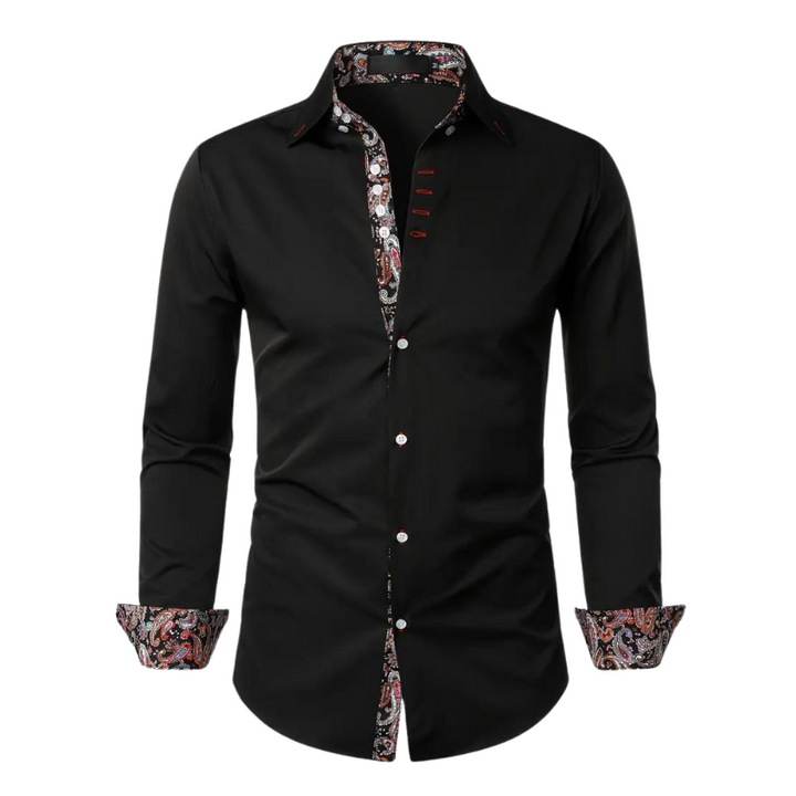 Men's Stylish Shirt with Paisley Design Accent-Metro Lane Plaza