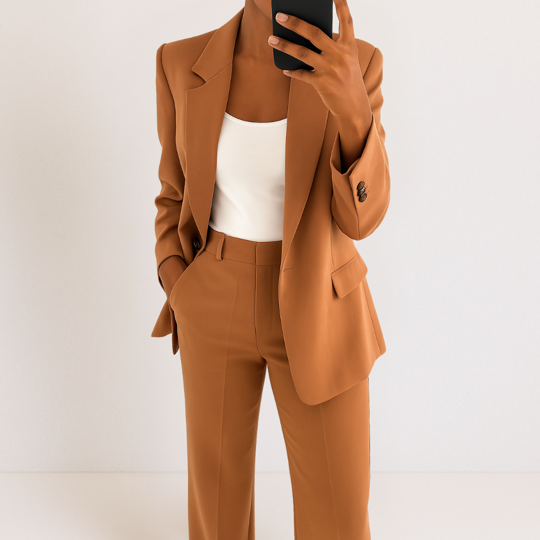 Melanie | Women's Two-Piece Suit Set-Metro Lane Plaza