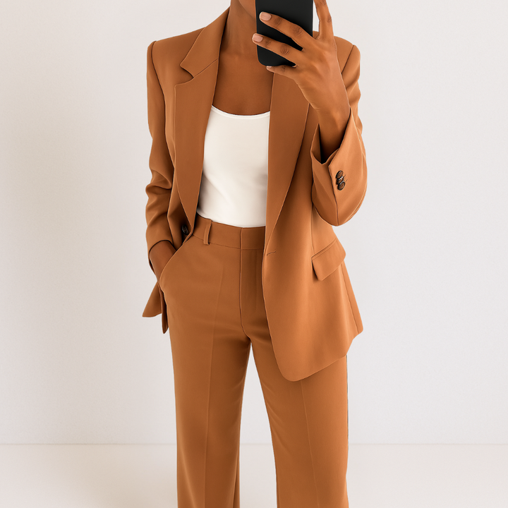 Melanie | Women's Two-Piece Suit Set-Metro Lane Plaza