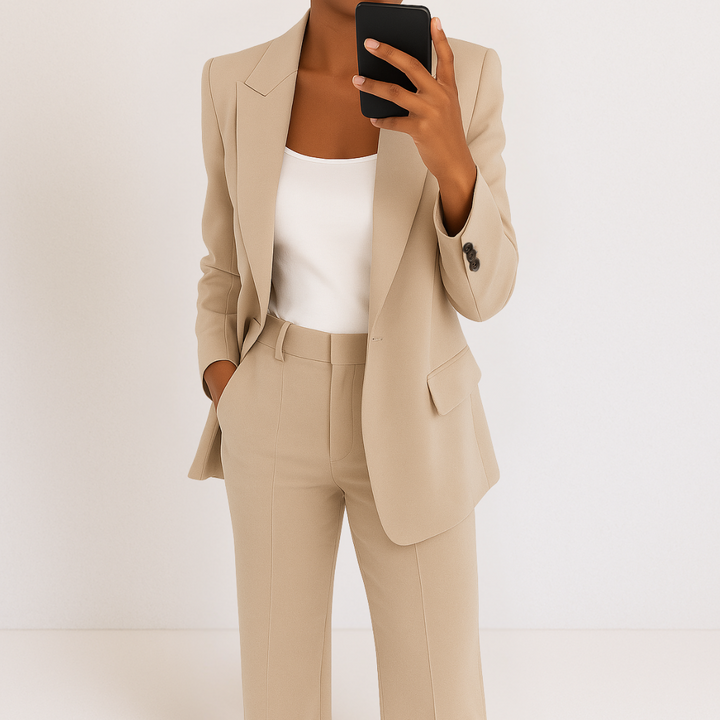 Melanie | Women's Two-Piece Suit Set-Metro Lane Plaza