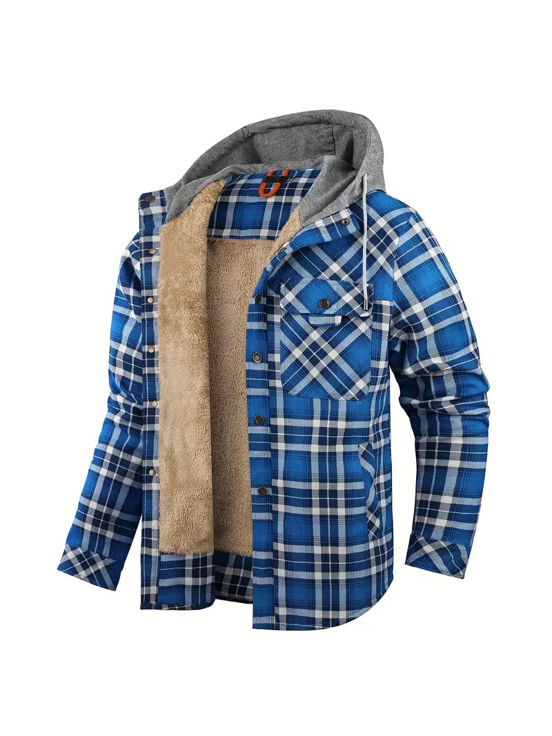 Karierte Jacke mit Kapuze für Herren