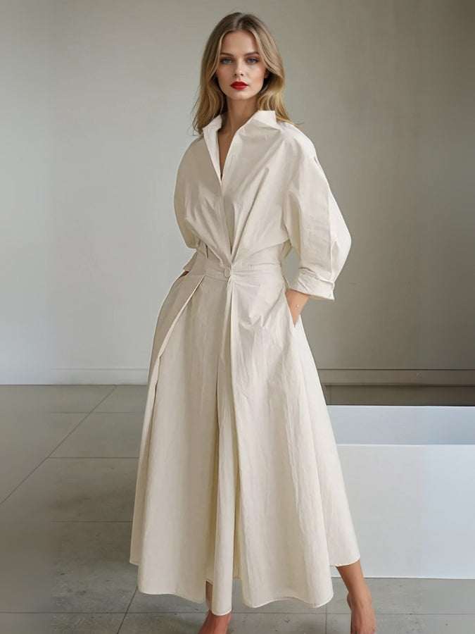 Women's Stylish Pleated Dress-Metro Lane Plaza