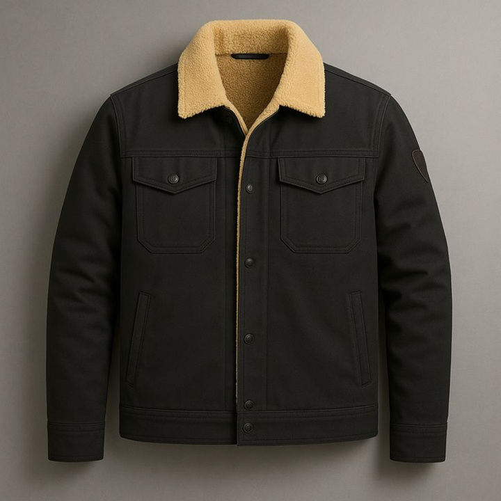 Blouson aviateur doublé pour homme, avec col sherpa et doublure en polaire