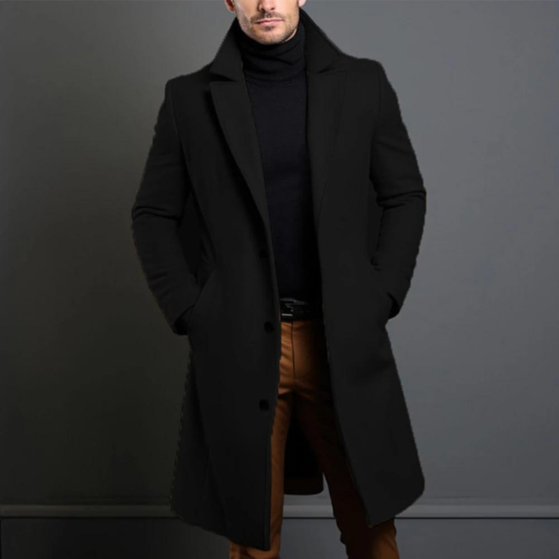 Abrigo clásico de lana para hombre – Elegante abrigo formal de invierno