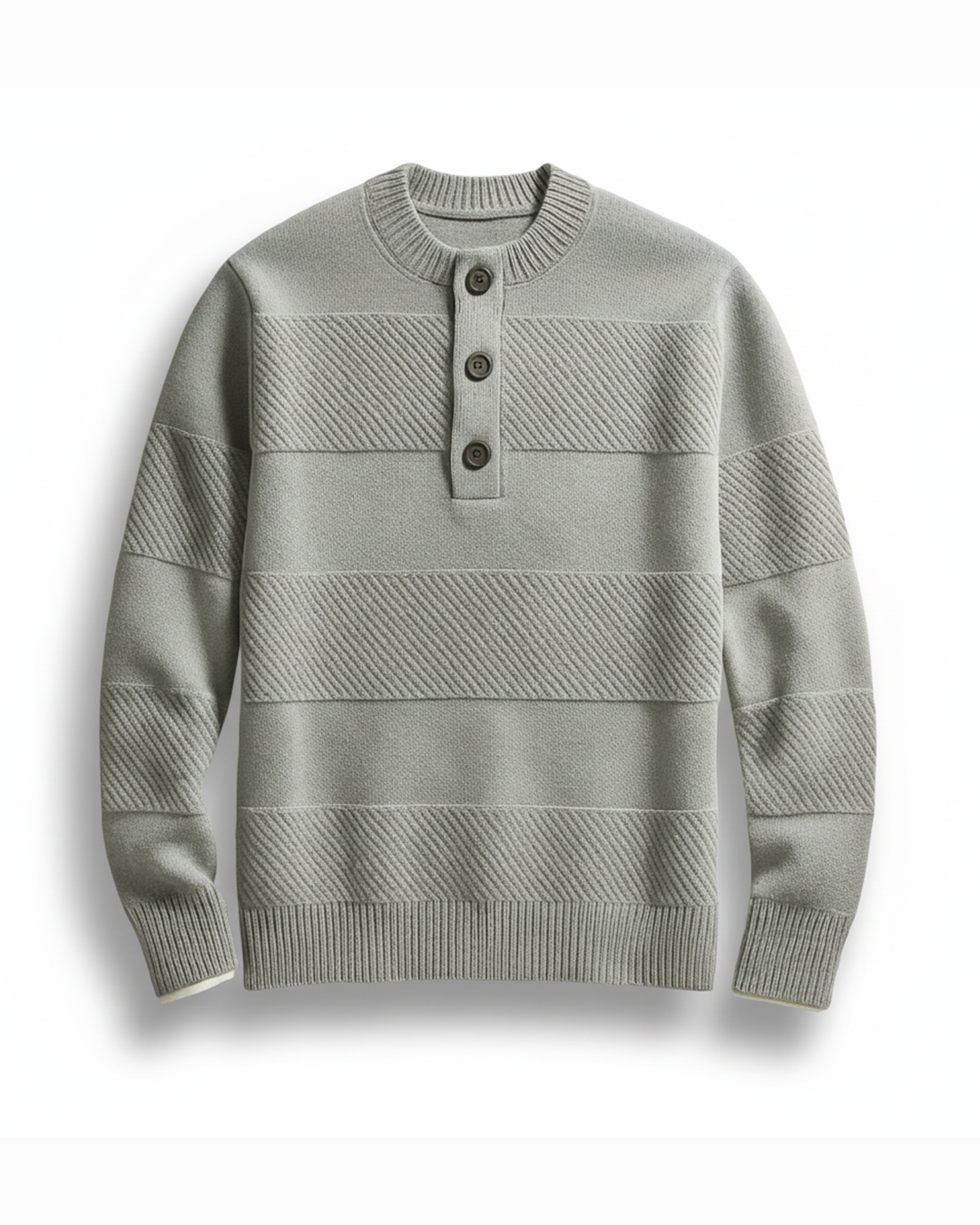 Pull en laine à col tunisien pour homme