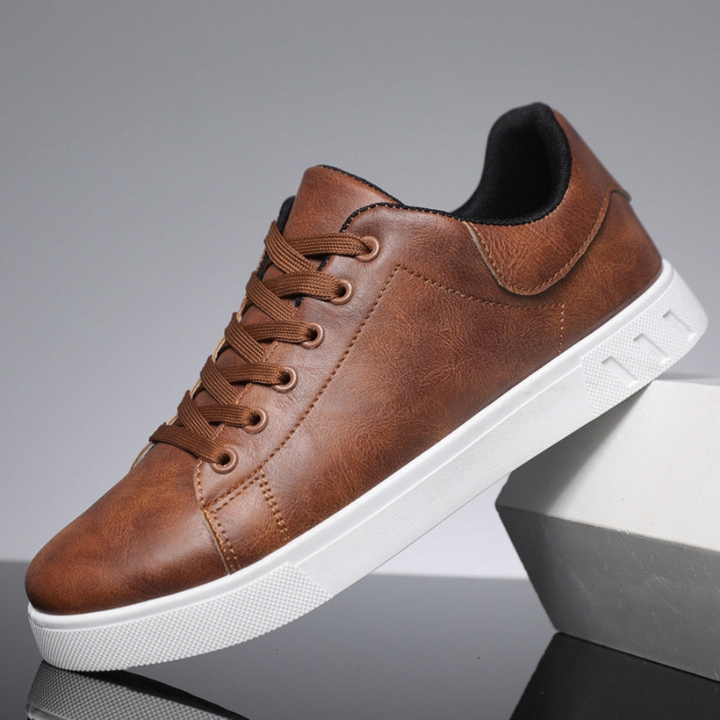 Men's Modern Leather Casual Sneakers-Metro Lane Plaza