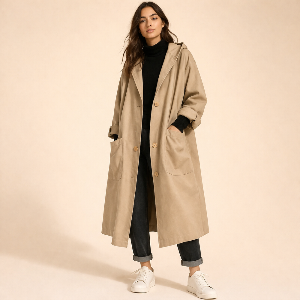Jessica | Women's Lightweight Versatile Oversized Trench Coat-Metro Lane Plaza