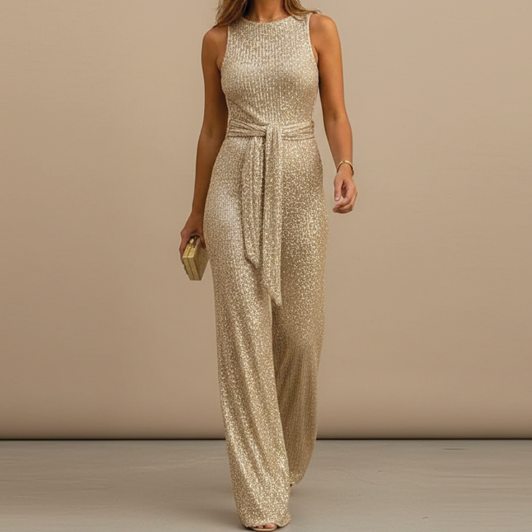Amelie | Women's Sparkling Sequin Jumpsuit-Metro Lane Plaza