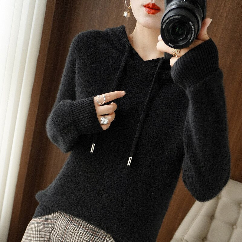 Women's Comfortable Knit Stylish Hoodie-Metro Lane Plaza
