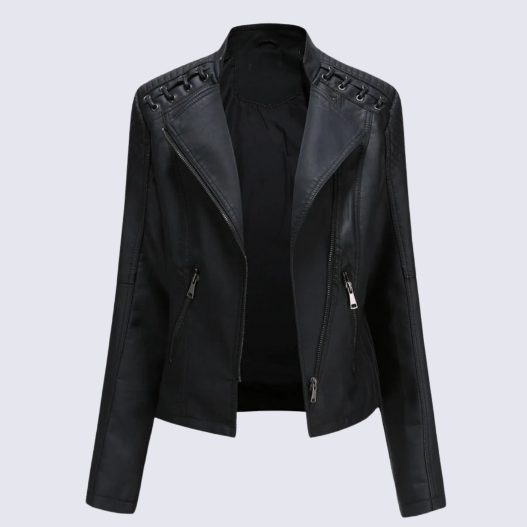 Women's Faux Leather Biker Jacket