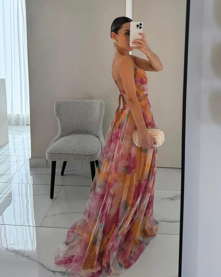 Ruby | Women's Floral Maxi Dress - Elegant Summer Style-Metro Lane Plaza