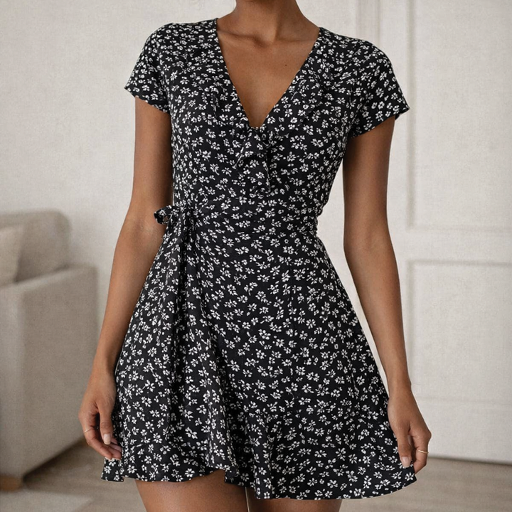 Emily | Floral Wrap Dress-Metro Lane Plaza