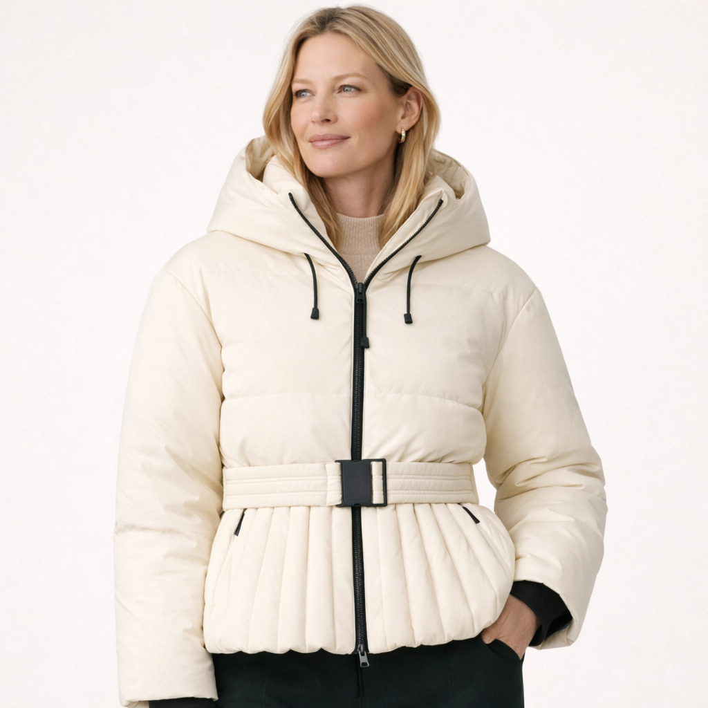Aria | Women's Elegant Warm Peplum Ski Jacket-Metro Lane Plaza