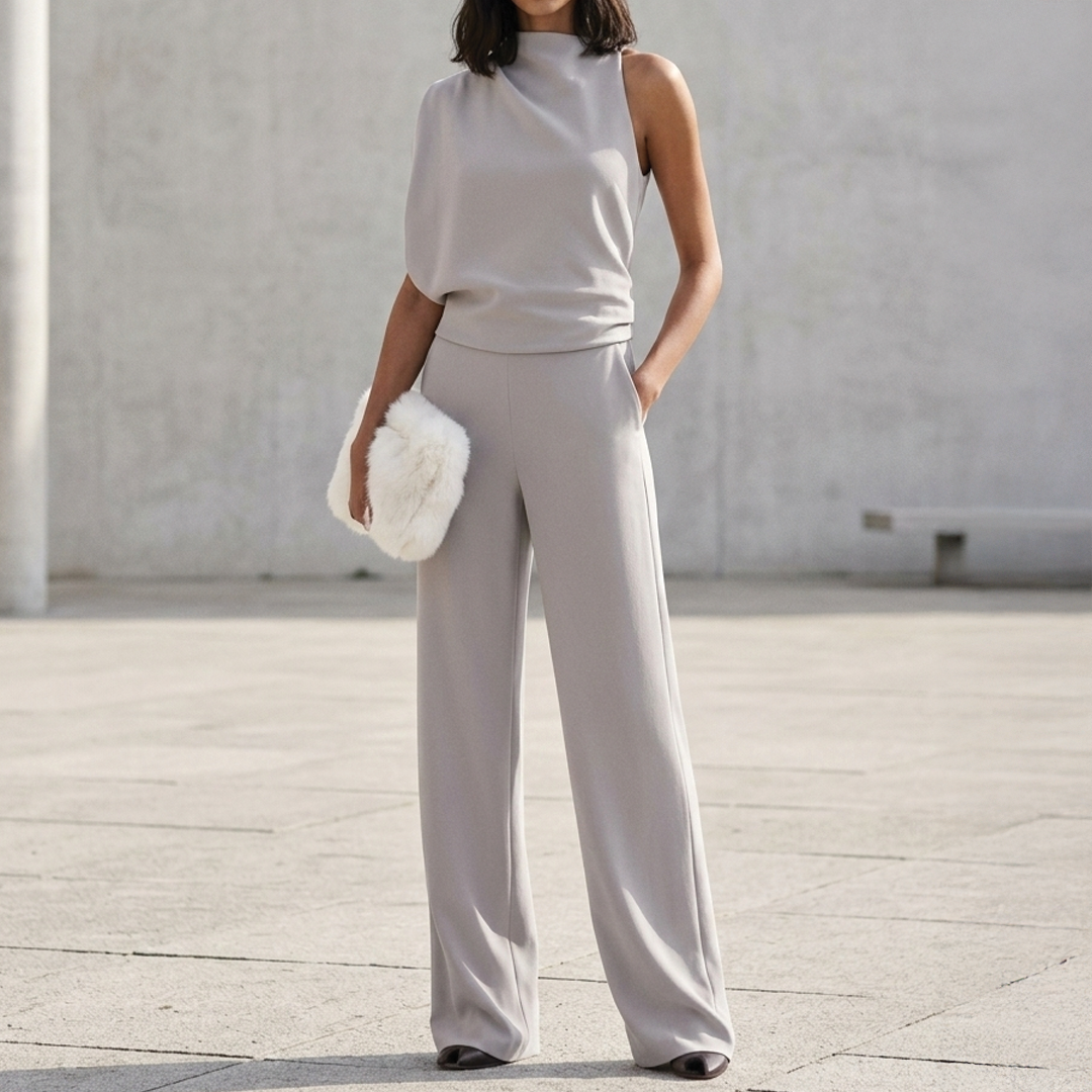 Clara | Women's Elegant Sleeveless Jumpsuit-Metro Lane Plaza