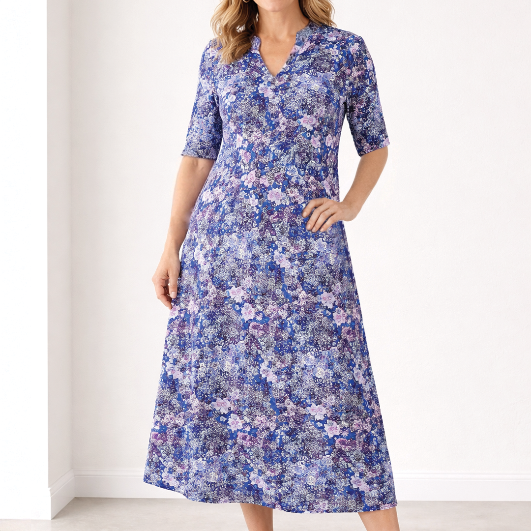Lori | Stylish Button Midi Dress for Women-Metro Lane Plaza
