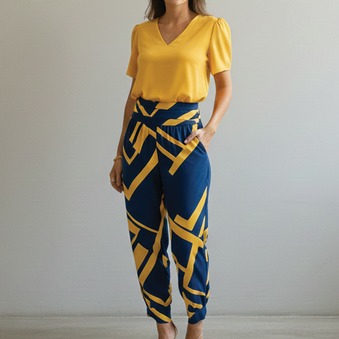 Alaia | Women's Blouse and Pants Set-Metro Lane Plaza