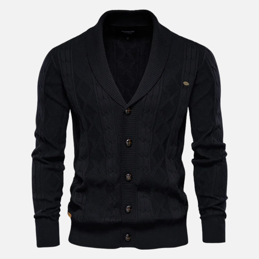 Cardigan en maille à losanges pour homme
