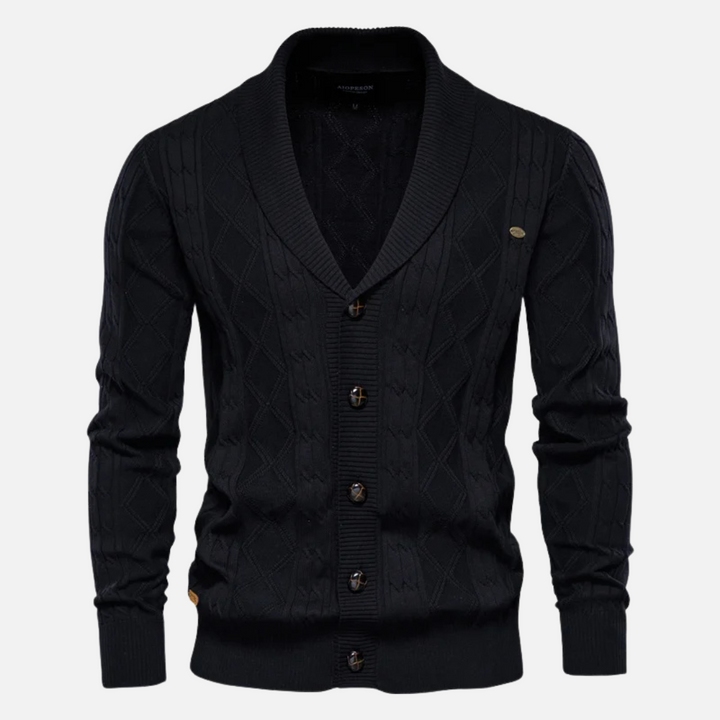 Cardigan en maille à losanges pour homme