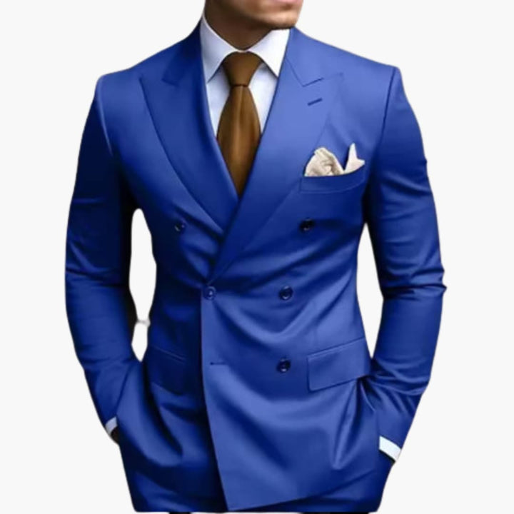 Men's Premium Double-Breasted Six-Button Two-Piece Suit-Metro Lane Plaza
