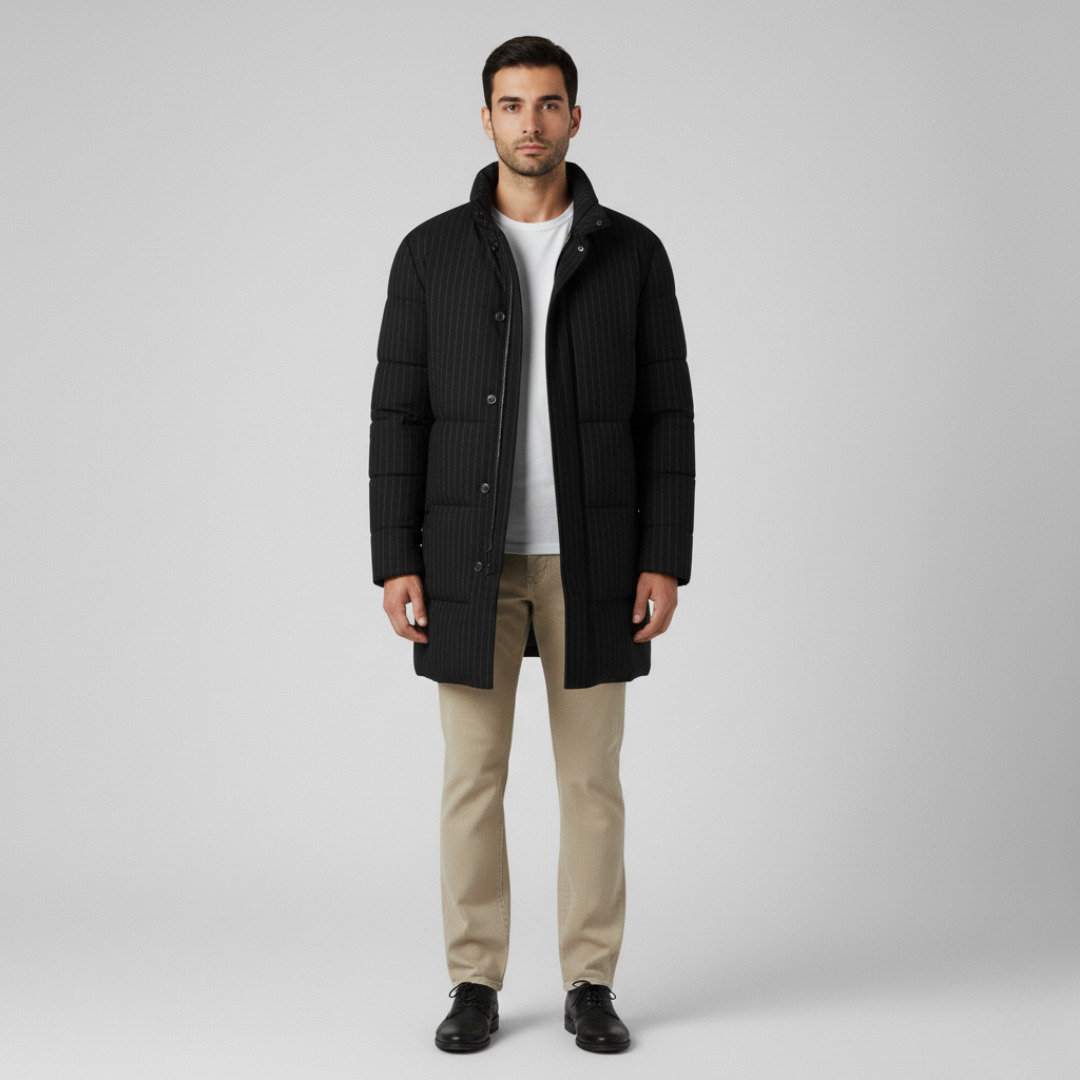Adrian | Stylish Men's Classic Overcoat-Metro Lane Plaza