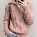 Women's Cotton Zipper Sweater-Metro Lane Plaza
