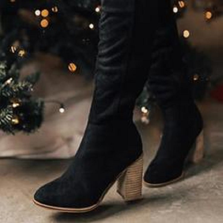 Women's Beige High Boots-Metro Lane Plaza
