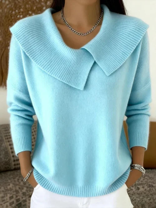 Pull douillet à col châle pour femme