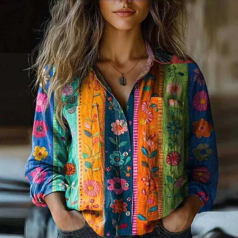 Melissa | Women's Classic Button-Down Shirt-Metro Lane Plaza