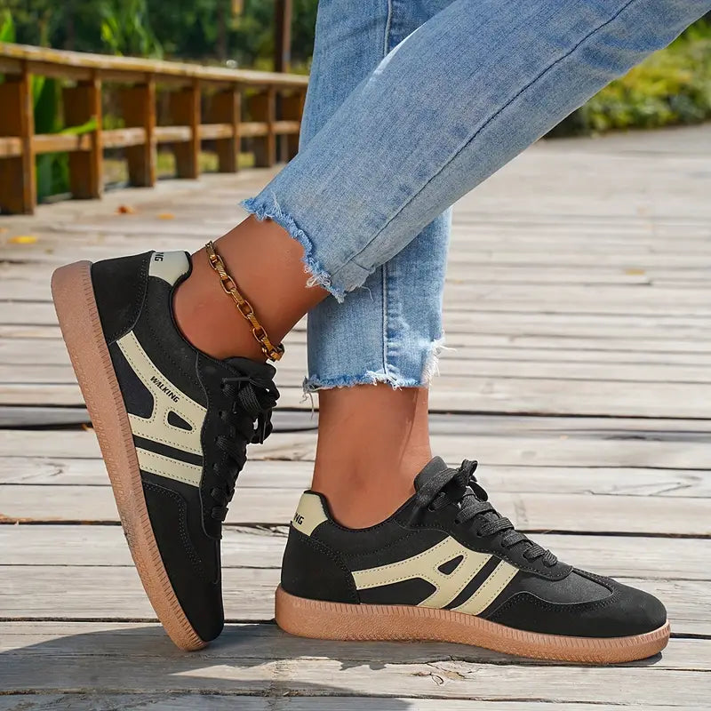 Casual Sneakers | Women's Comfortable Lace-Up Shoes with Flexible Sole-Metro Lane Plaza