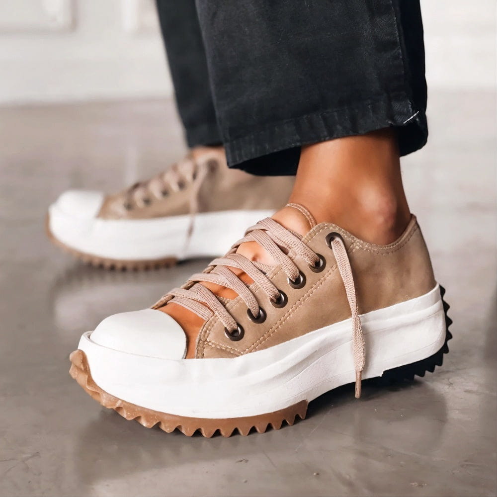 Elisa | Women's Leather Platform Sneakers-Metro Lane Plaza