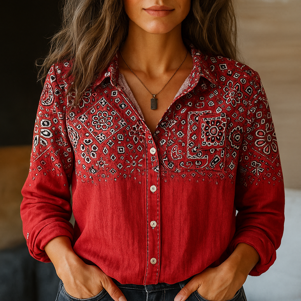 Melissa | Women's Classic Button-Down Shirt-Metro Lane Plaza