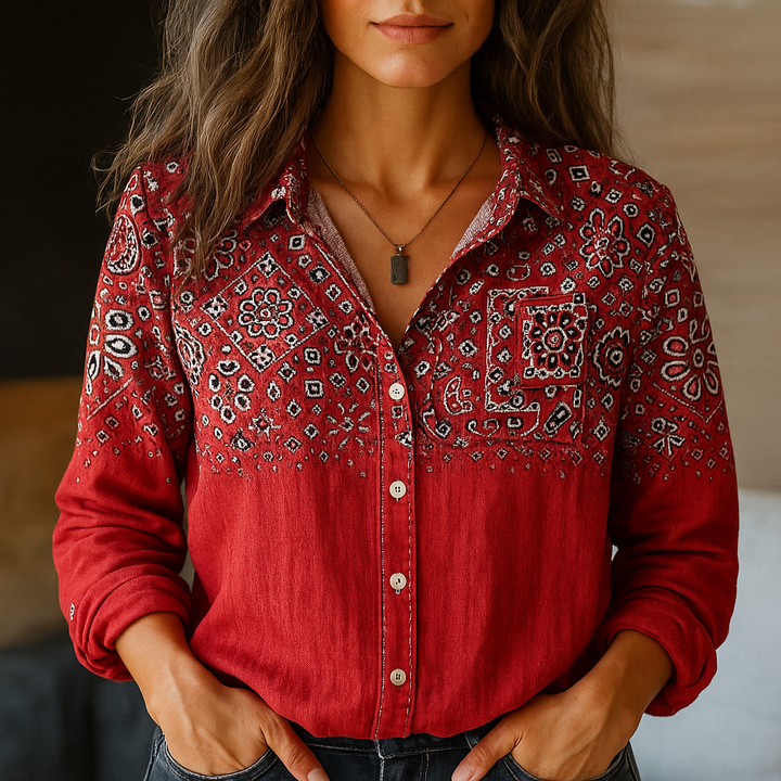 Melissa | Women's Classic Button-Down Shirt-Metro Lane Plaza
