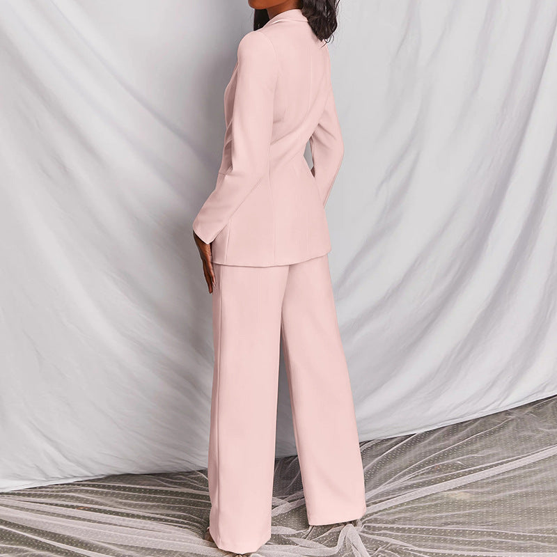 Evelyn | Women's Elegant Blazer and Trouser Set in Premium Fabric-Metro Lane Plaza