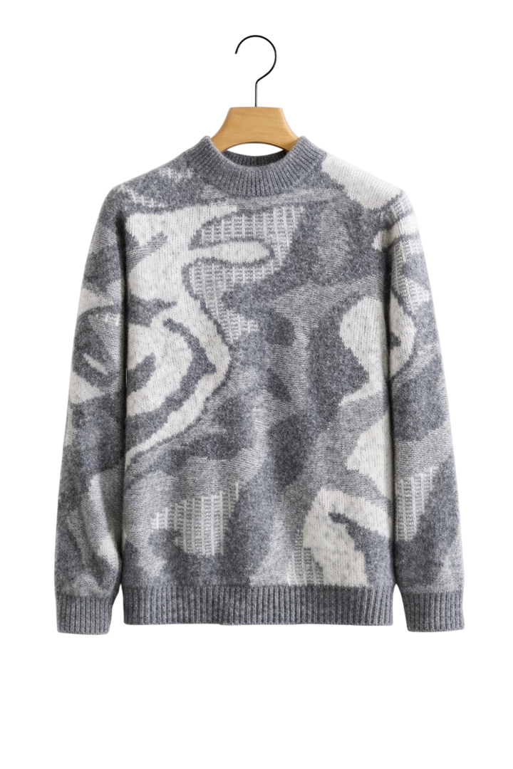 Herrenpullover aus Jacquard-Kaschmir