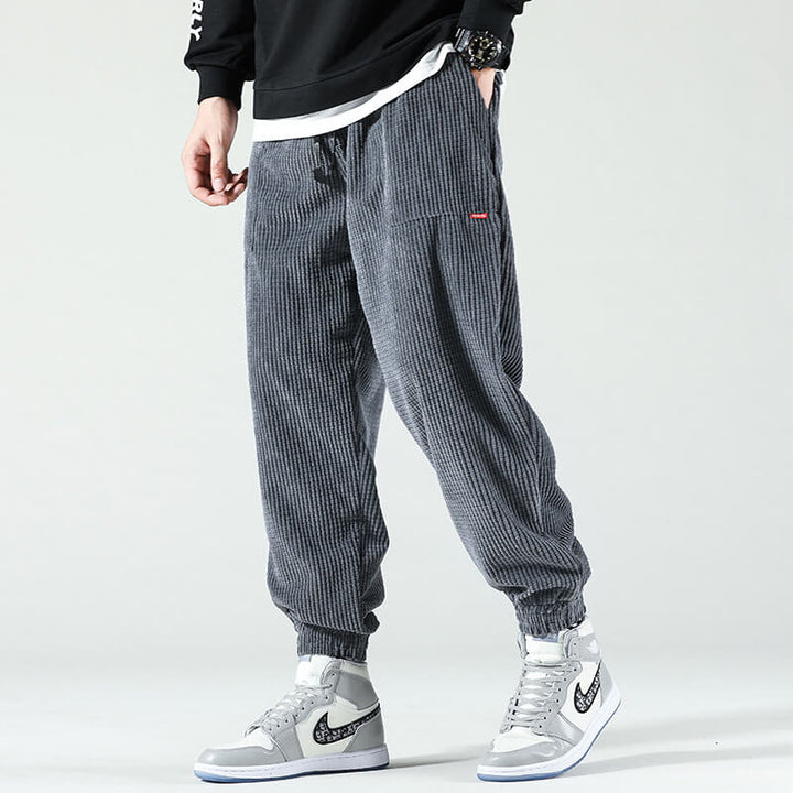 Men's Relaxed Fit Comfortable Corduroy Trousers-Metro Lane Plaza