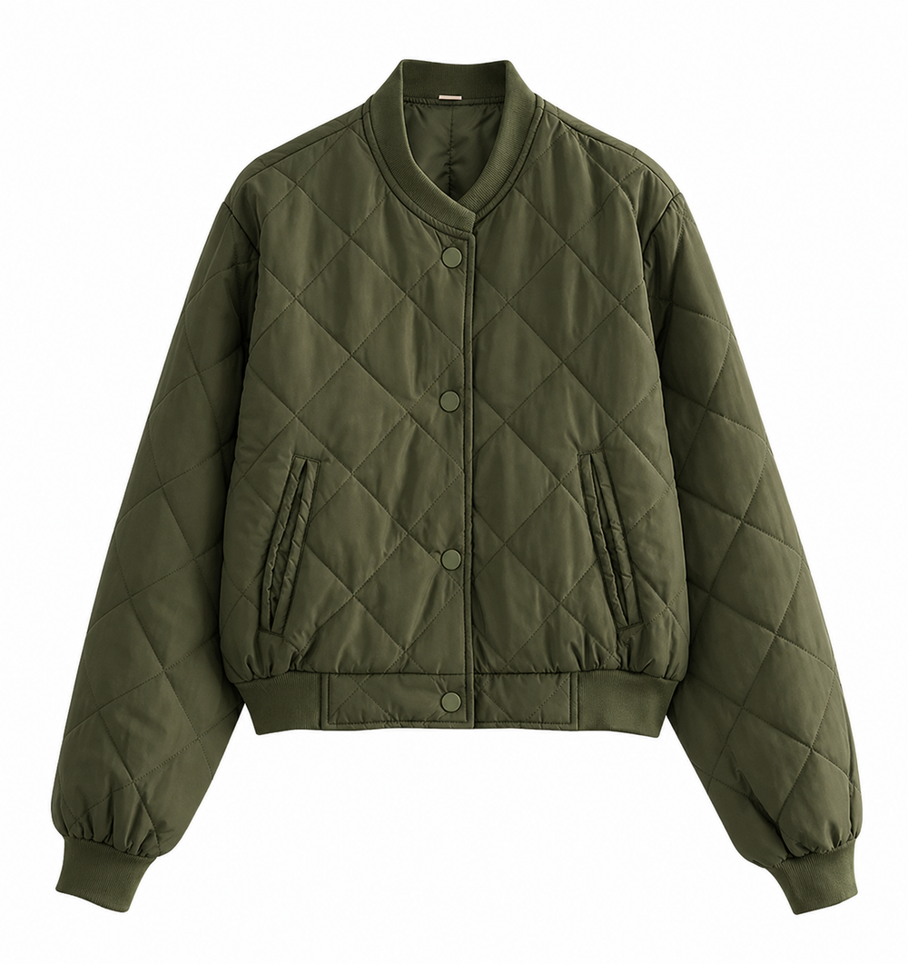 Iella | Women's Quilted Bomber Jacket with Modern Style and Warm Fit-Metro Lane Plaza