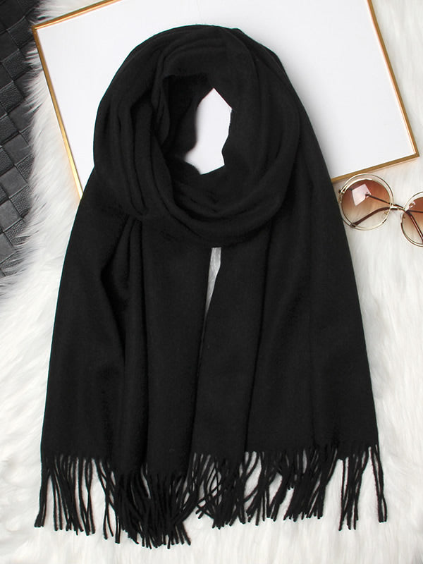Dikra Wool Scarf | Women's Elegant Fringed Wool Scarf for Warmth-Metro Lane Plaza