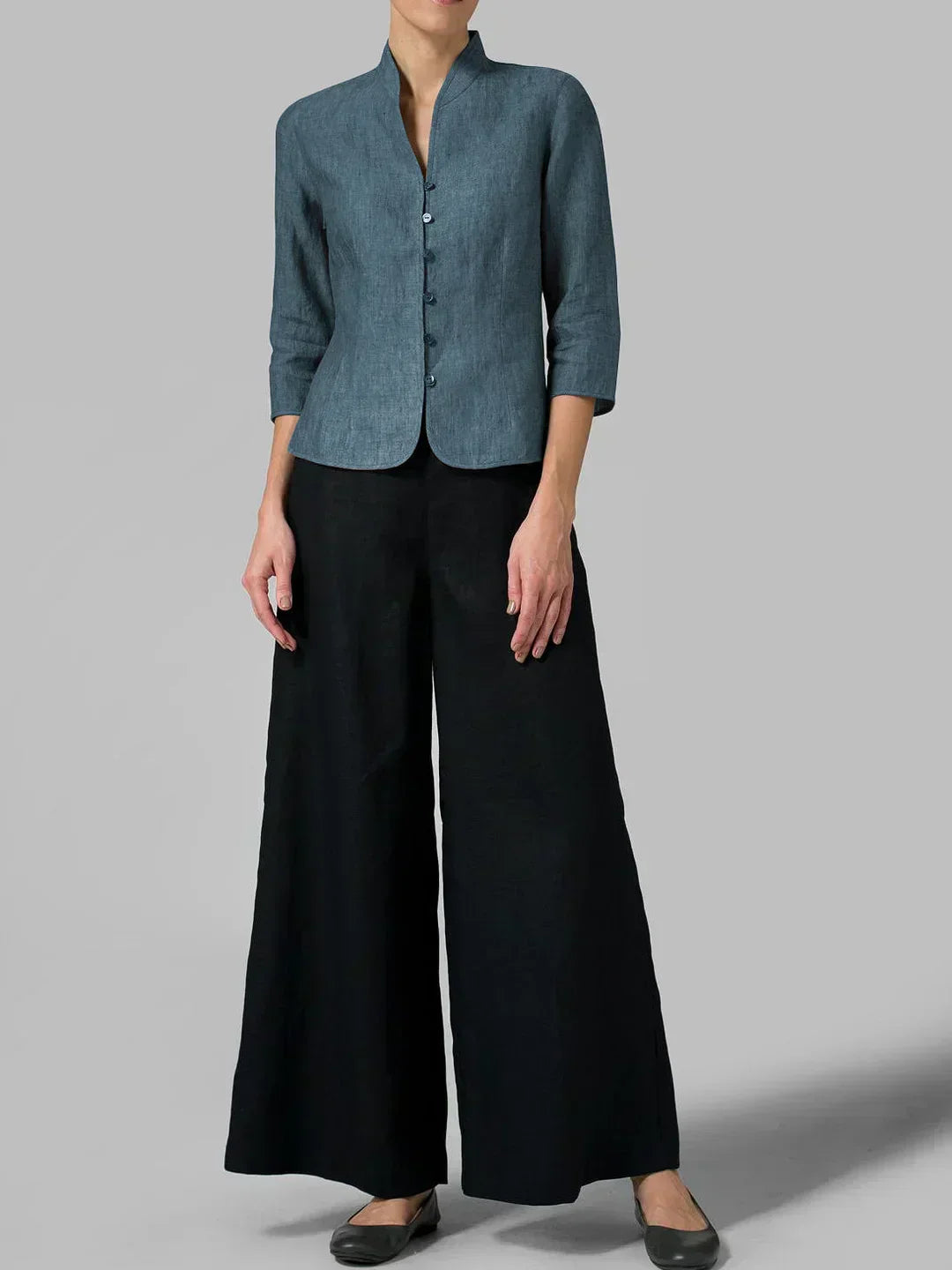 Women's Elegant Linen Blazer-Metro Lane Plaza