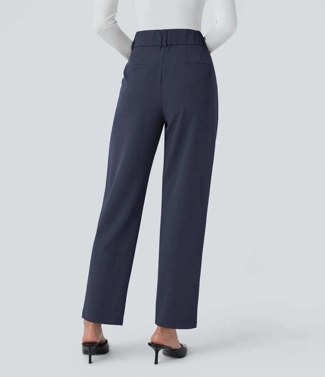 Hella | Women's High-Waisted Soft Stretch Trousers-Metro Lane Plaza
