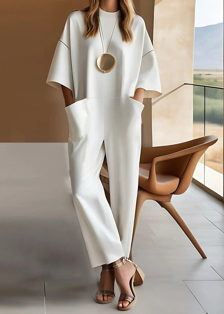 Women's Elegant Wide Sleeve Pocket Jumpsuit