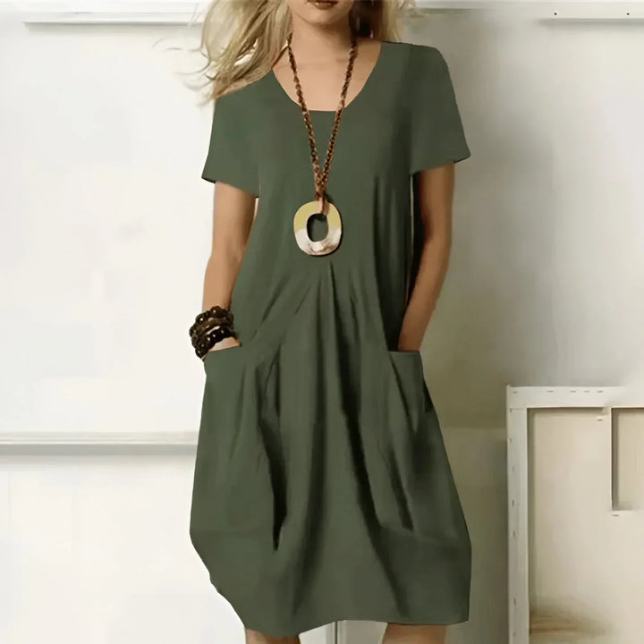 Women's Elegant Midi Dress-Metro Lane Plaza